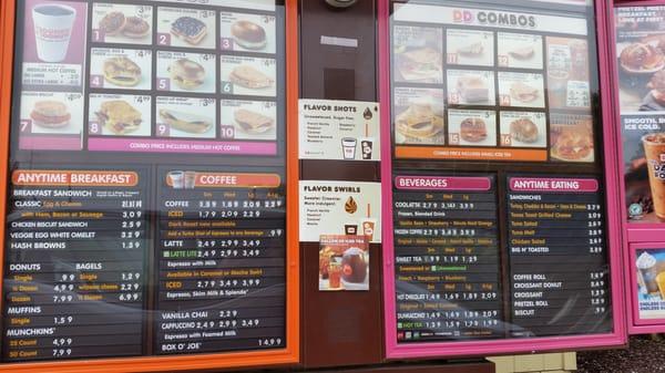 The drive thru menu.