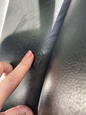 Small tear in the seat back