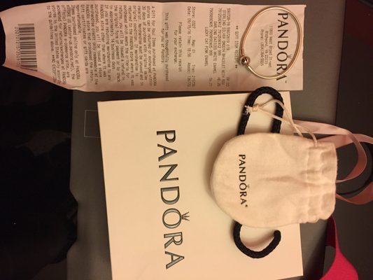 I was gifted a PANDORA bracelet by one of my dear friends. She handed over a gift receipt and asked me to feel free to exchange it for a ban