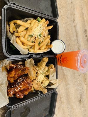 10-piece Combo: Korean Kicks & Garlic Parmesan wings & Garlic Fries-my personal favs