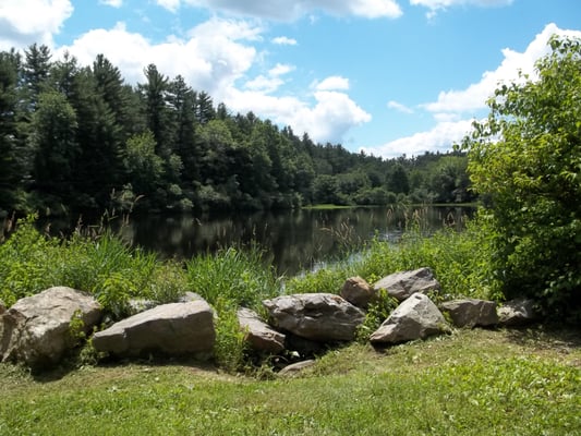 While enjoying a great hot dog, you can sit at one of the covered picnic tables and enjoy the view too.