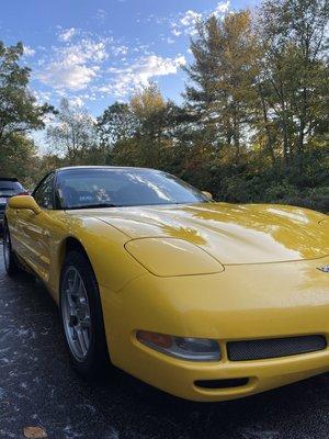 The paint came out beautiful on this corvette