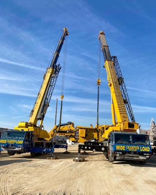 Our 250 Ton and 110 Ton Cranes making a two crane lift up in Lancaster.