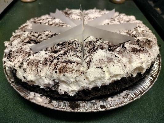 Chocolate pie that they gave me for free for my birthday.