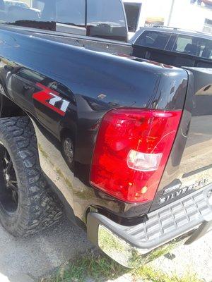 2007 Silverado left rear quarter after Repaired not replaced