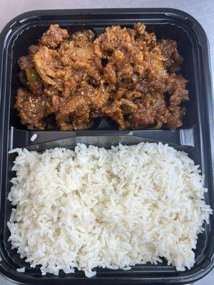 Cumin Lamb with white rice