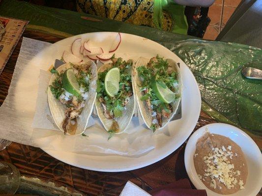 Steak tacos on corn tortillas