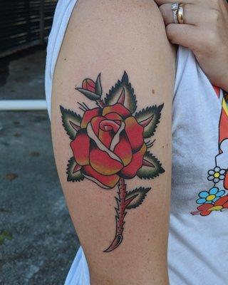 Traditional Rose Tattoo