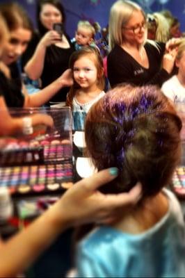 Lexie getting spoiled at Tiara Tuesday meet & greet with Elsa from Frozen!