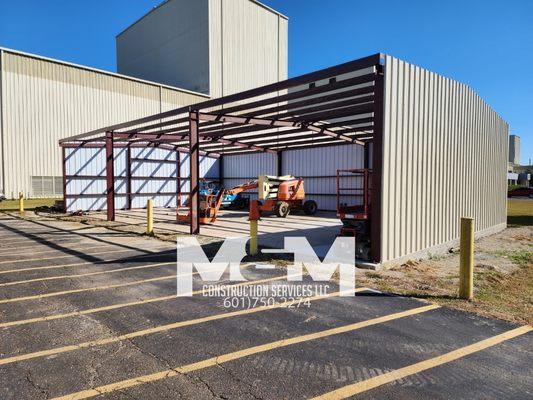 Pre-engineered steel building erected by M&M Construction Services LLC