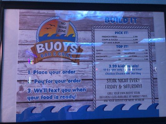 Buoys menu