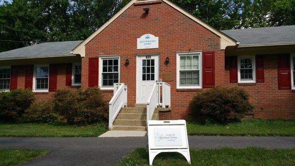 The entrance to our center, located in the Paxton campus of the Arc of Loudoun.