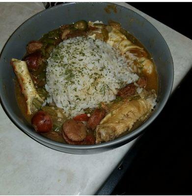 Gumbo over rice