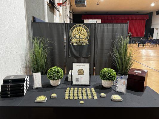 Welcome table there are people here ready to answer any questions. This church is extremely hospitable