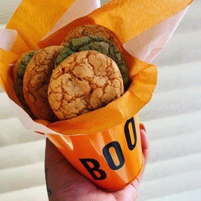 Halloween themed toffee cookies!