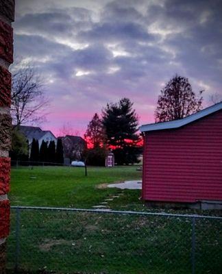 Something I had never seen (in good ole Cincinnati) in my lifetime anyway!....a reddish purple sky!?