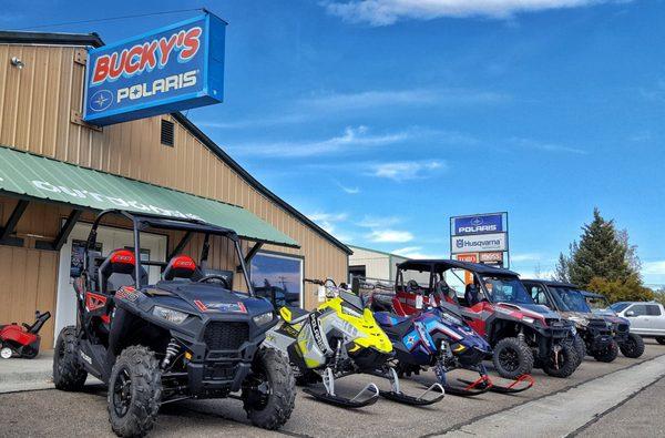 Stop in and check out our selection of Polaris ATVs, UTVs and Snowmobiles.