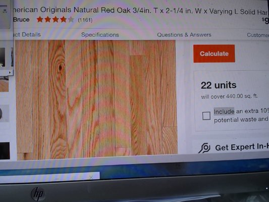 bruce select grade solid hardwood red oak 3/4 x 2.25