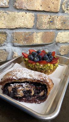 Blueberry Scone and Fresh Fruit Tart