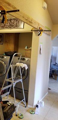 Getting started on in closing laundry room