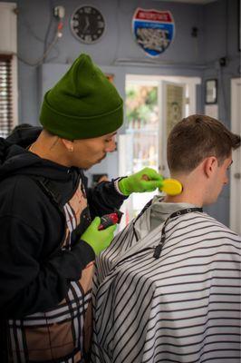 Barber Sergio & a client