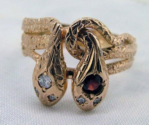 Victorian Double Headed Snake Ring