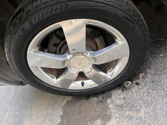 Tire and rim Wash + Wax. Look at that tire shine