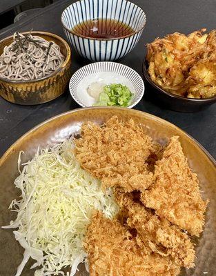 Chicken Katsu, Jaru soba and yasai kakiage