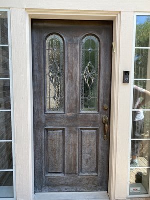 12 years old door before sanding and stain and gloss