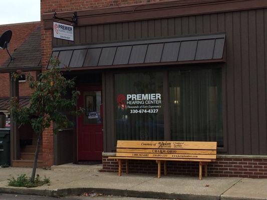 Premier Hearing Center between Millersburg Police Station and Ace Hardware.