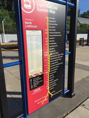 Newly branded  Baltimore Link map, same Light Rail route.