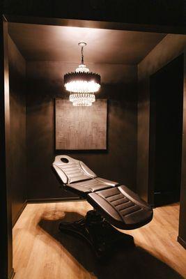 Each treatment room is appointed for the utmost in efficient luxury - facials, Hydrafacials, chemical peels, microneedling.