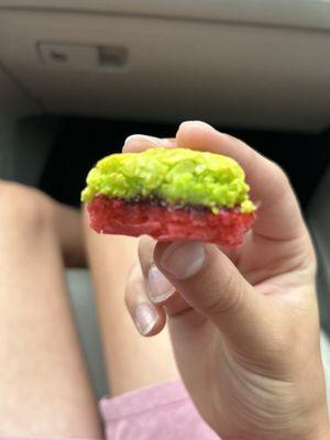 Cherry lime macaroon