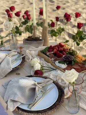 Proposing soon?  Tell us your vision.  Our client wanted standing roses on the sand...you can too!