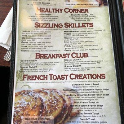 Part of the regular menu - there are many more pages.