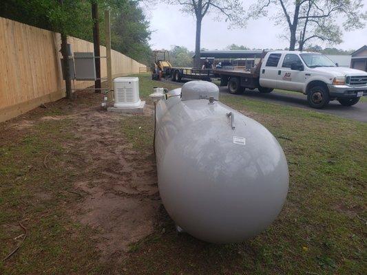 500 gallon propane tank for a standby propane generator!