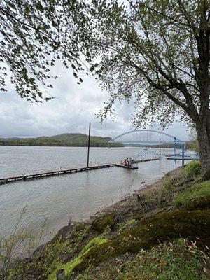 View of The Ohio River from the outdoor patio.