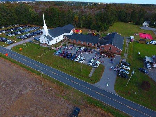 SCBC from the air during Trunk R Treat.