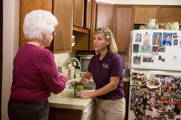 Our caregivers provide meal preparation, bathing, dressing and mobility assistance.