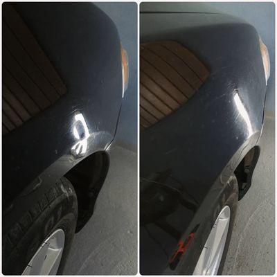 Fender dent repair without paint