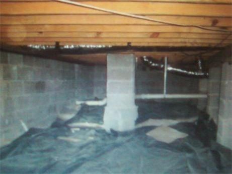 Moisture Control: Crawl space before