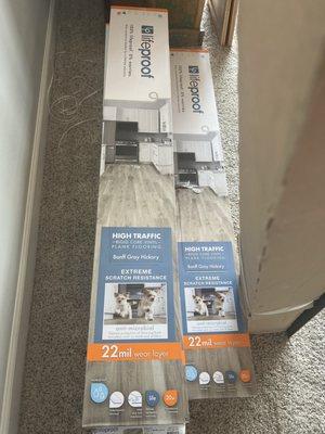 Lifeproof vinyl flooring Home Depot.