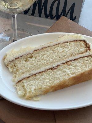 Complimentary vanilla cake. Tastes like it was made from scratch! Delicious!