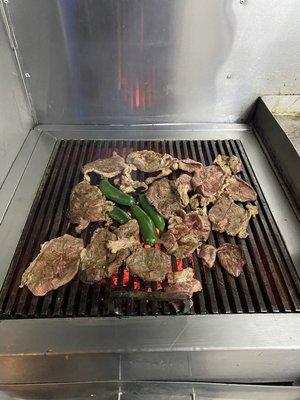 Grilling Carne Asada for tacos