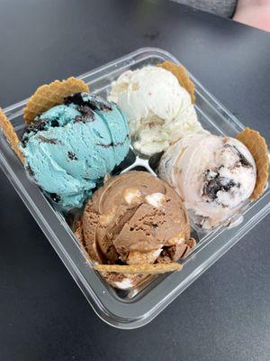 Ice cream sampler or flight