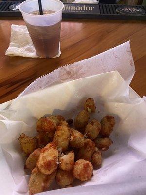 The garlic cheese curds are amazing.