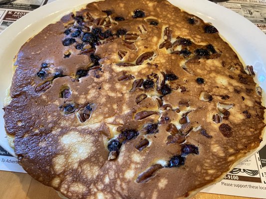 My pecan/blueberry pancake! It was huge...bigger than the dish!!