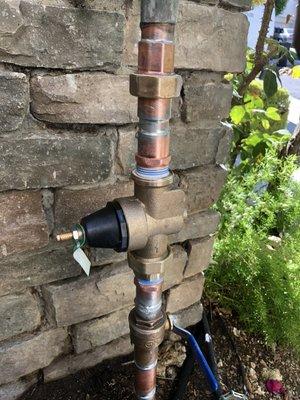 A new pressure reducing valve installation