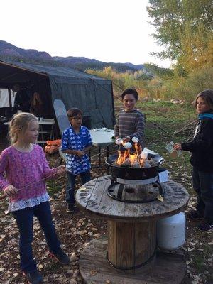 My son and his new friends that he met during our visit.