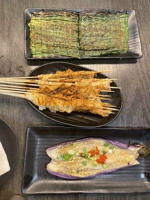 Chives, Tofu Skin and Garlic Eggplant